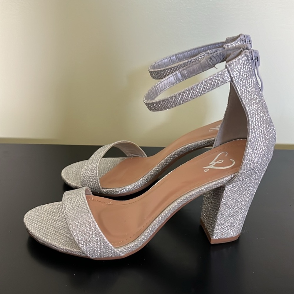 Windsor Shimmer In Rhinestone Block Heels - Picture 7 of 9